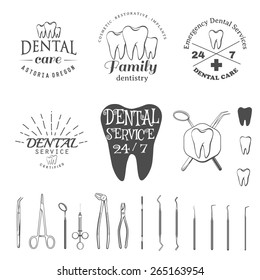 Dental logos collection and instruments