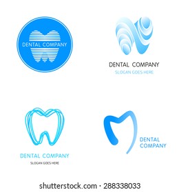 Dental logos templates. Abstract vector teeth.
A set of dental logos icon design template elements - abstract vector signs