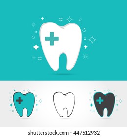 Dental logos templates. Abstract vector teeth signs. A set of dental logos icon design template elements,on white background Vector illustration