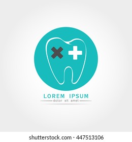 Dental logos templates. Abstract vector teeth signs. A set of dental logos icon design template elements,on white background Vector illustration