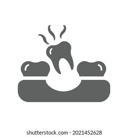 Dental loose, medical icon. Gray vector graphics.