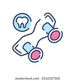 Dental Loupes Fill Color Icon, Vector illustration