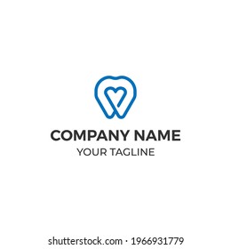Dental Love Logo Concept Icon Vector Design