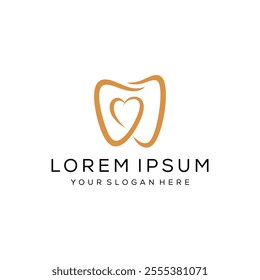 dental love logo design vector template