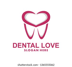 Dental Love Logo template vector design