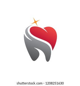 Dental Love Logo Vector
