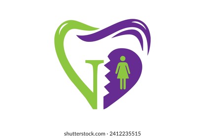 dental love man logo design simple dental business logo design