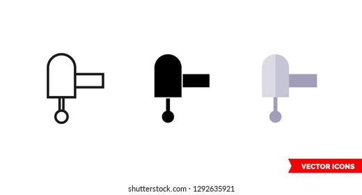 Dental machine icon of 3 types: color, black and white, outline. Isolated vector sign symbol.