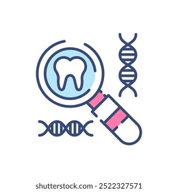 Dental Magnier Fill Color Icon, Vector illustration