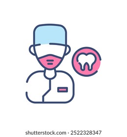 Dental Mask Fill Color Icon, Vector illustration