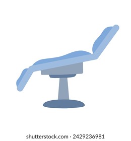 Dental Medical chair. Hospital and clinic element. Dental furniture and accessories. Hospital bed. Flat cartoon isolated on white. stomatology seat, treatment orthodontic workplace. Empty armchair