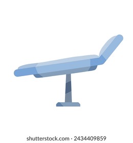 Dental Medical chair. Hospital and clinic element. Empty armchair. Dental furniture and accessories. Hospital bed. Flat cartoon isolated on white. stomatology seat, treatment orthodontic workplace