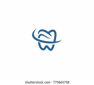 dental medical consulting logo design. flat blue color on white background