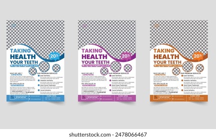 Dental medical flyer design template poster banner art branding marketing graphics designer corporate crescent elegant modern recent creative luxury personal graphic design illustration pharmacy