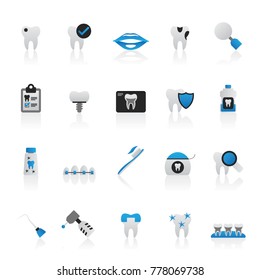 dental medicine and dentistry tools icons  - Vector Icon set