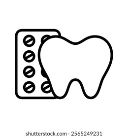 Dental medicine icon vector line design template with trendy style