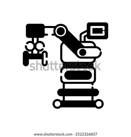 Dental Microscope Glyph Icon, Vector illustration