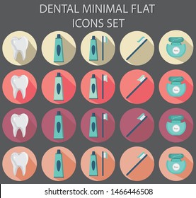 dental minimal flat icon set modern vector image in different colors EPS-10