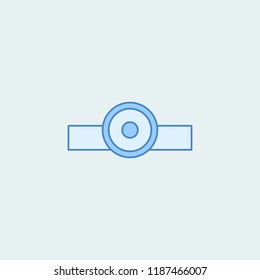 dental mirror 2 colored line icon. Simple colored element illustration. Outline symbol design from dental set