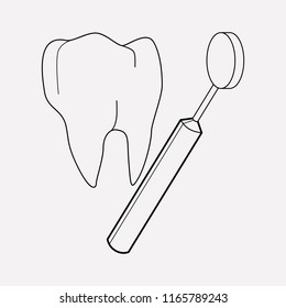 Dental mirror icon line element. Vector illustration of dental mirror icon line isolated on clean background for your web mobile app logo design.