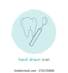 Dental mirror icon line element. Vector illustration of dental mirror icon line isolated on clean background for your web mobile app logo design.