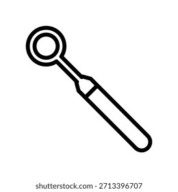 Icono de espejo dental, Vector de línea