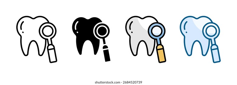 Dental Mirror Icon Set Multiple Style Collection
