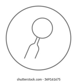 Dental mirror line icon.