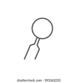Dental mirror line icon.