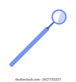 Dental mirror, medical dentist tool for stomatology examination vector illustration