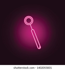 Dental mirror neon icon. Elements of Medecine set. Simple icon for websites, web design, mobile app, info graphics