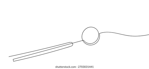 Espejo dental en una línea continua Ilustración vectorial dinámica de diseño de dibujo de línea única