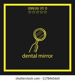 dental mirror  sketch vector icon