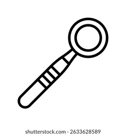 Dental Mirror Vector for Tooth Examination and Cleaning. Oral inspection tool icon, dentist equipment concept, hygiene symbol