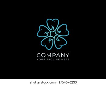 dental modern abstract flower star shape logo illustration vector