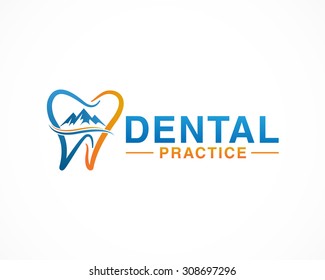 dental, mountain logo design