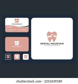 dental mountain logo design graphic template