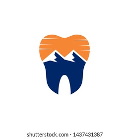 dental mountain logo design vector