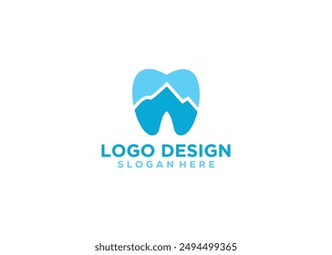 Dental mountain logo icon design template