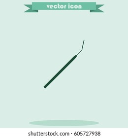 Dental mouth mirror illustration. Dentist equipment.