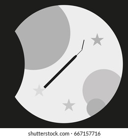 Dental mouth mirror illustration. Dentist equipment.