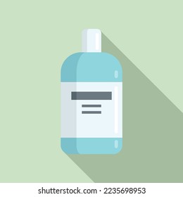 Dental mouthwash icon flat vector. Tooth product. Mouth care
