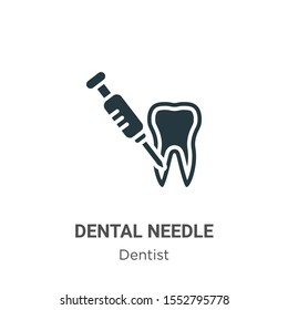 Dental needle vector icon on white background. Flat vector dental needle icon symbol sign from modern dentist collection for mobile concept and web apps design.