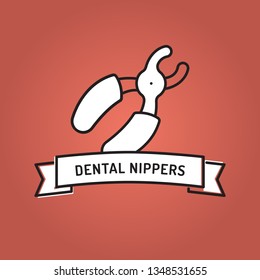 DENTAL NIPPERS LINE ICON SET
