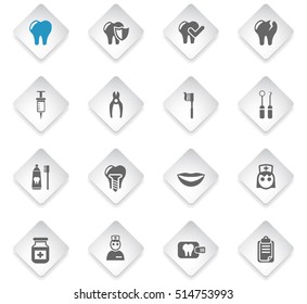 dental office flat web icons for user interface design
