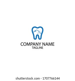 dental office logo with tooth and cloud elements.