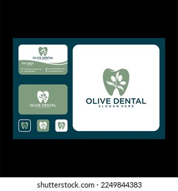 dental with olive logo design