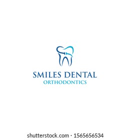 Dental orthodontic smile logo template