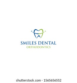 Dental orthodontic smile logo template