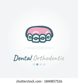 Diseño de iconos de vectores odontológicos